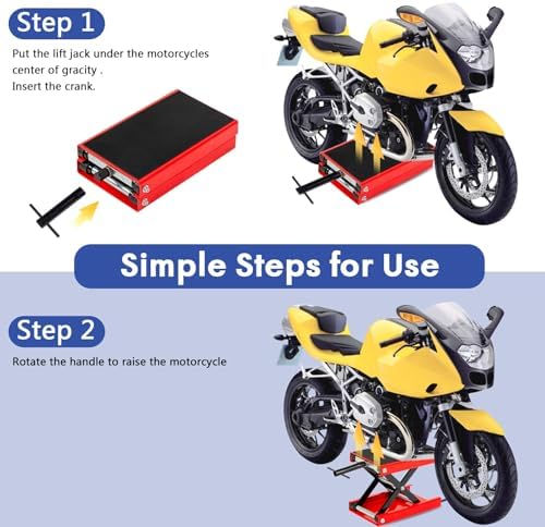 SUNROAD Motorcycle Lift Jack, 1100 lb Scissor Lift, 3.5-14.5 in - Image 2