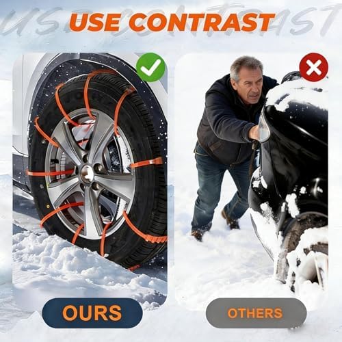 10PCS Universal Anti-Skid Snow Tire Chains, 2026 Upgraded Portable Emergency - Image 3