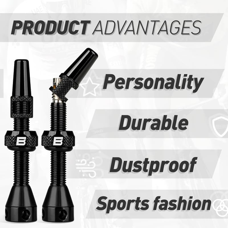BWSHLF Tubeless Presta Valve Stem 40/44/55/60/65/80/100 mm, Super Light Alloy - Image 4