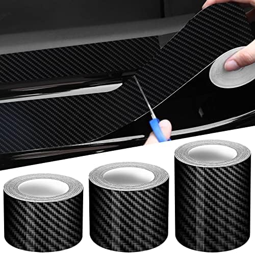 Tallew 3 Rolls 67 ft Carbon Fiber Vinyl Wrap Car Edge Door Sill Protector by Tallew