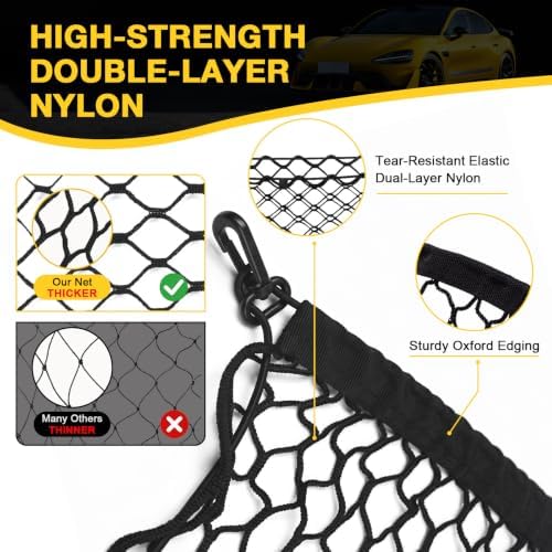 BFXM Cargo Net for SUV, 43.3"x15.7" Dual-Layer Nylon Trunk Net - Image 3