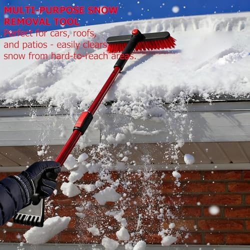 Gardenised 30-40" Extendable Aluminum Snow Brush & Ice Scraper 2-in-1 Winter - Image 5