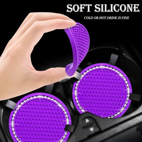 2PCS Bling Cup Holder Coaster, 2.75 Inch Auto Car Cup Holder Insert Coasters - Image 4