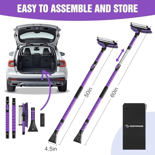 Nuovoware 60" Ice Scraper and Extendable Snow Brush - Image 6