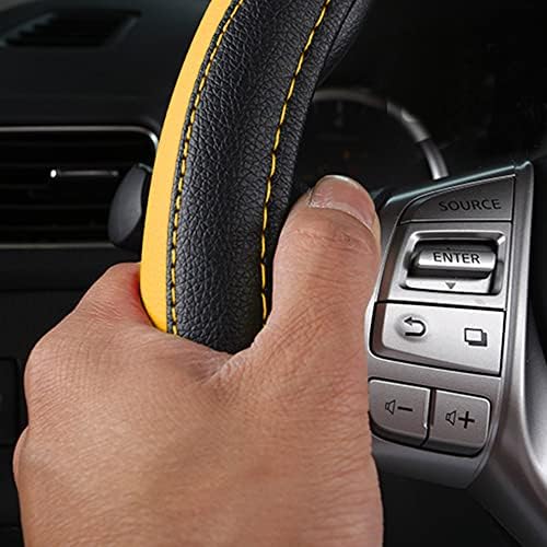 Leather Car Steering Wheel Cover, Universal Fit - Image 5
