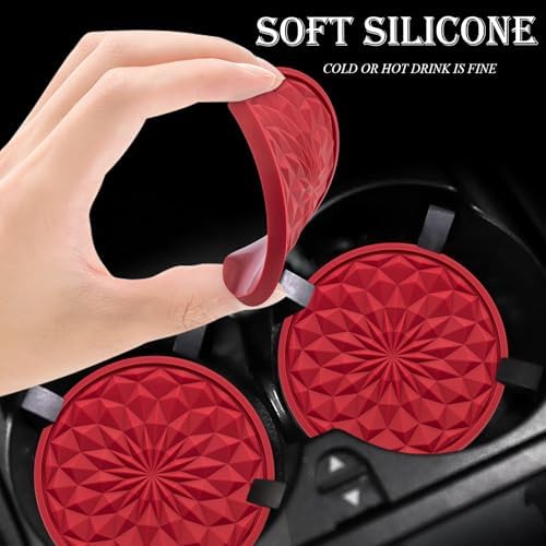 2 Pack Silicone Car Cup Holder Coaster – 2.75 Inch Non-Slip Drink Mat, - Image 4