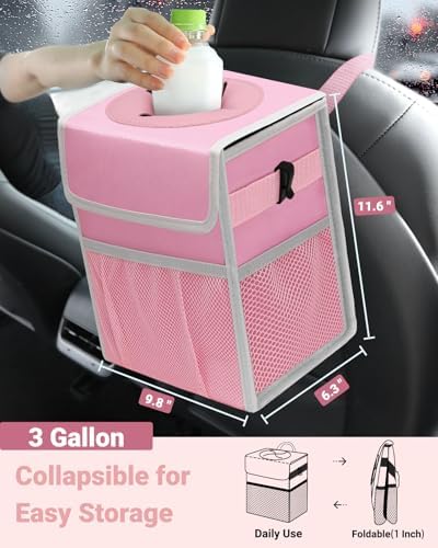 Capolo Car Trash Can with Lid, Leakproof Car Garbage Can - Image 2