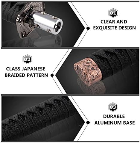 RYANSTAR Katana Shift Knob Samurai Sword Design 4 Adapters Black - Image 3