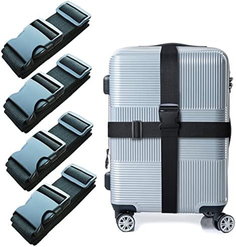 4 PCS Luggage Strap 78" x 2" Suitcase Belts Wide Adjustable Packing Straps by VVEIFO