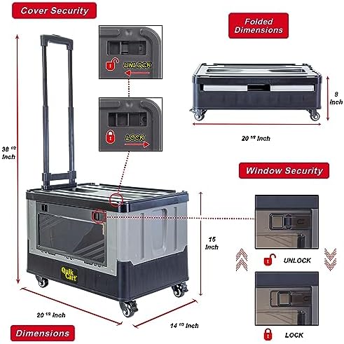 dbest Products Quik Cart Extended Collapsible Rolling Crate - Image 5