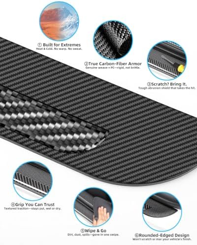 4PCS Car Door Sill Protector, Genuine Carbon Fiber + PC Car Door Protector Edge - Image 7