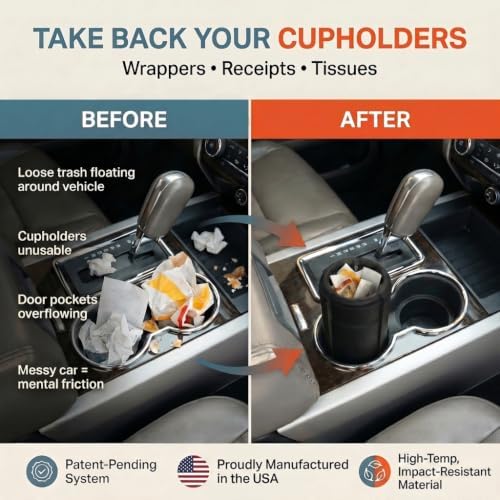 Trash Trapper Car Trash Can Cup Holder | Ultimate Car Trash Can - Image 2