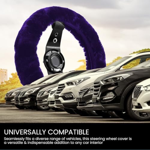 Andalus Brands Luxury Fluffy Car Steering Wheel Covers – Genuine Merino - Image 6