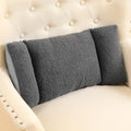 Queekay Fleece Lumbar Support Pillow 3 Section Back Pillow, Dark Gray by Queekay