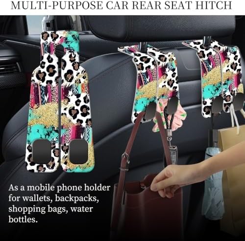 PU Leather Car Seat Hook, Storage Headrest Hanger, Cute Car Backseat Organizer - Image 3