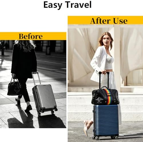 Luggage Connector Straps, Adjustable Bag Luggage Straps, 2 Black Iridescent - Image 4