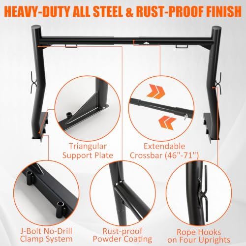 Extendable Truck Ladder Rack, Non-Drilling, 800 lb Capacity - Image 5