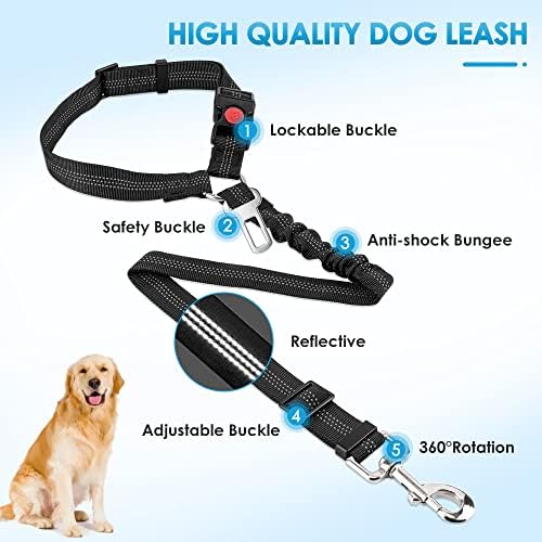 SlowTon Dog Seat Belt for Car, 2 Pack Dog Car Harness Seatbelt - Image 5