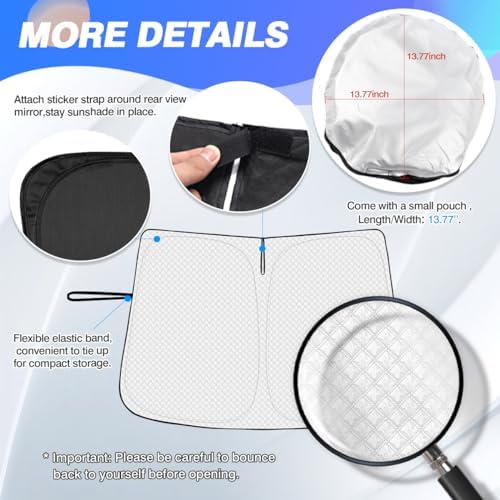 Canvcle Windshield Sun Shade for 2019-2026 Honda Passport Sport Accessories - Image 5