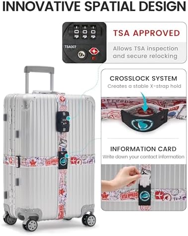 Travelkin Luggage Straps TSA Approved, Suitcase Straps - Image 2