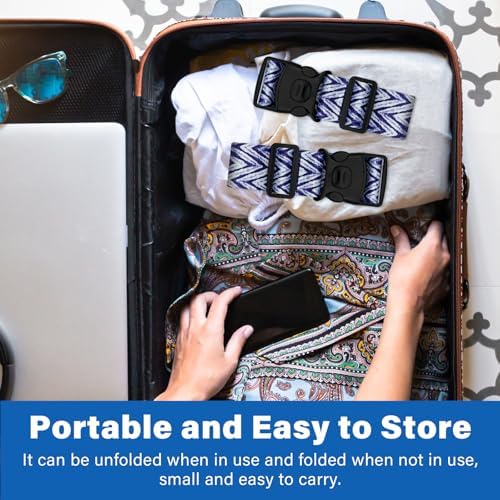 2 Pack Luggage Straps for Suitcases, Adjustable Travel Belt - Image 6