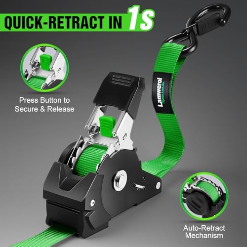 Retractable Ratchet Straps 1in x 10ft - Image 2