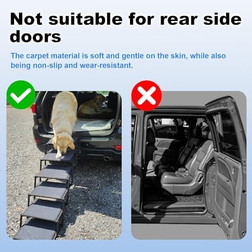 Dog Ramp for Car Truck and SUV Dog Stairs for Large Dogs Folding Pet Stairs - Image 4