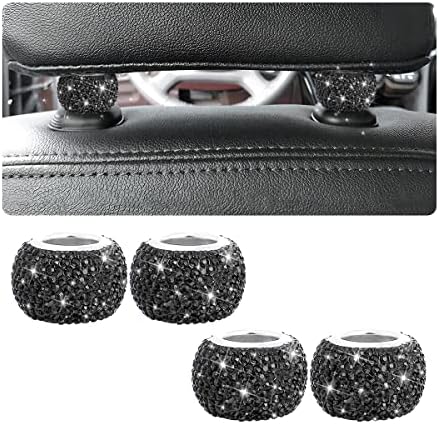 XINLIYA 4 Pack Car Headrest Collars, Bling Car Head Rest Collars Rings Decor by XINLIYA