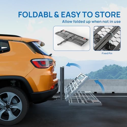 TUFFIOM 60"x24" Folding Hitch Cargo Carrier, w/14in Foldable Side Walls - Image 2
