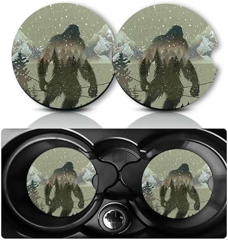 2Pcs Compatible with Bigfoot Car Coasters, 2.75" Neoprene Cup Holder Coaster by Databa
