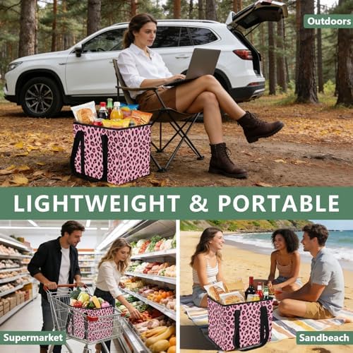 ALAZA Pinks Leopard Cheetah Car Trunk Organizer and Storage - Image 7