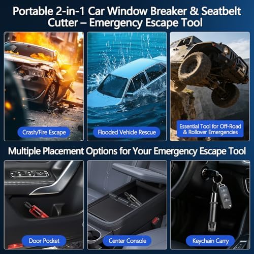 3-Pack Car Window Breaker and Seatbelt Cutter, Emergency Tool Kit - Image 6