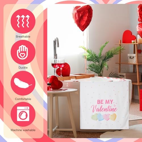 Peryiter 3 Pack Valentine Heart Decorative Bath Towel Set - Image 6