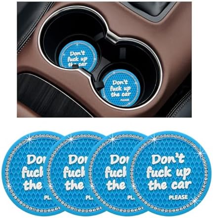 Ziciner 4 Pack Bling Car Cup Holder Coaster, 2.75 Inch Anti-Slip Auto Insert by Ziciner