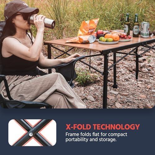 Large Roll-up Aluminum Camping Table – Adjustable Height, Heat-Resistant - Image 3