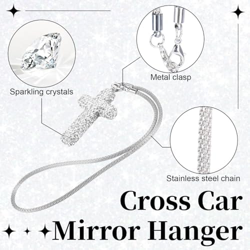BFXM 2PCS Cross for Car Mirror Hanging - Image 3