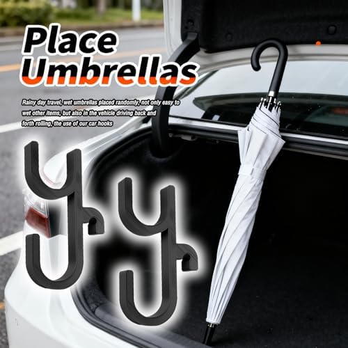 2PCS Double Car Umbrella Hook, No Drilling Car Umbrella Holder Stable Placement - Image 7
