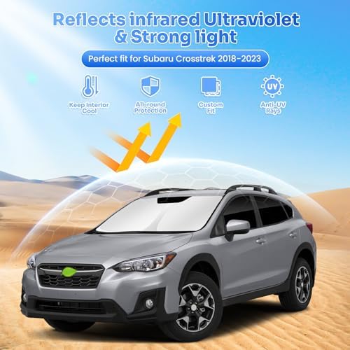 Canvcle Window Shades for 2018-2023 Subaru Crosstrek Accessories Windshield Sun - Image 2