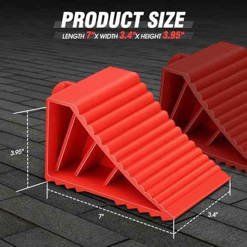 DNA MOTORING 2pcs Wheel Chocks Tire Chocks, Trailer Wheel Chocks RV Wheel Chocks - Image 2