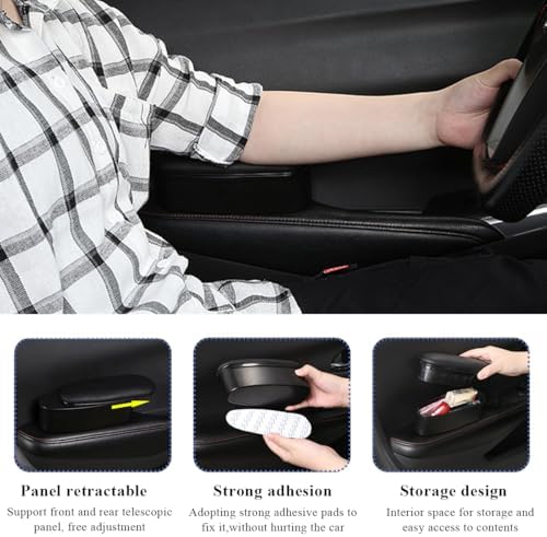 Yourkar Car Armrest Support Cover, Left Side Door Armrest Cushion Pad Extender - Image 3