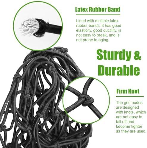 4' x 6' Cargo Net for Pickup Truck Bed Stretches to 6' x 12' Heavy Duty Roof - Image 3