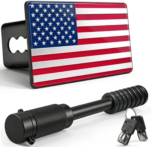 2 Inch American Flag Trailer Hitch Cover Plug by Unknown