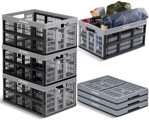CleverMade Collapsible Utility Crate - 45L - Stone by CleverMade