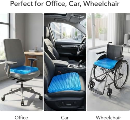 QWORK Gel Seat Cushion, Gel Cushion, Cool & Breathable & Non-Slip - Image 5