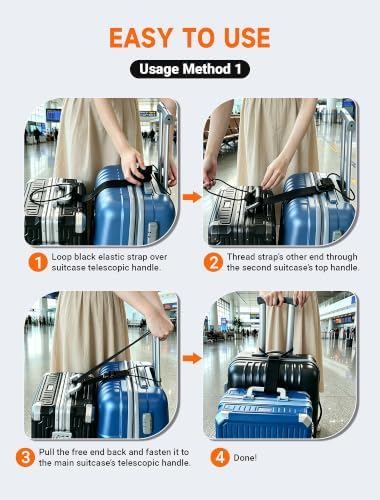 Adjustable Luggage Connector Straps, 4 Pack Luggage Straps - Image 7