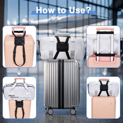 Chelmon 2 Pack Luggage Straps, Ajustable Elastic Bungee Belt - Image 4