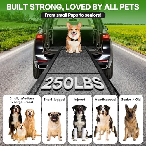 71''x 20'' Dog ramp for Car, Dog Ramps for Large Dogs, Folding Outdoor Dog - Image 3