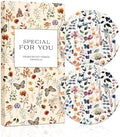 Swooflia Elegant Ceramic Car Coasters Soft Tone Floral Cup Holder Coasters by Swooflia