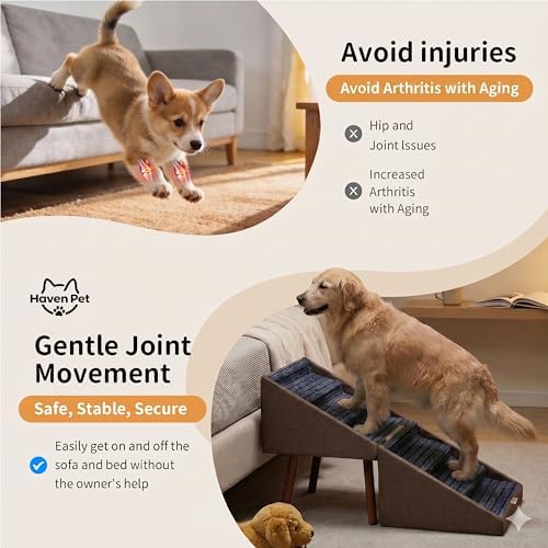 XXL 2-in-1 Ottoman Dog Stairs for Large Dogs, 21.6 Inch Foldable - Image 4
