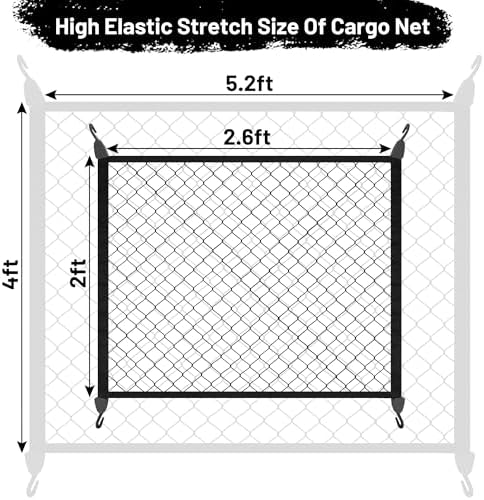 Elastic Cargo Net for SUV, Net Stretchable 31.2" x 24" Stretch to 62.4" x 48" - Image 2
